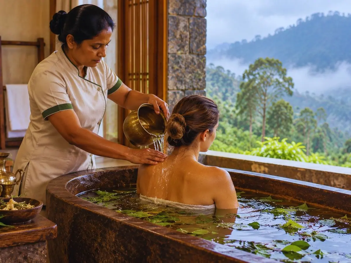 Herbal bath treatment at The Mist.