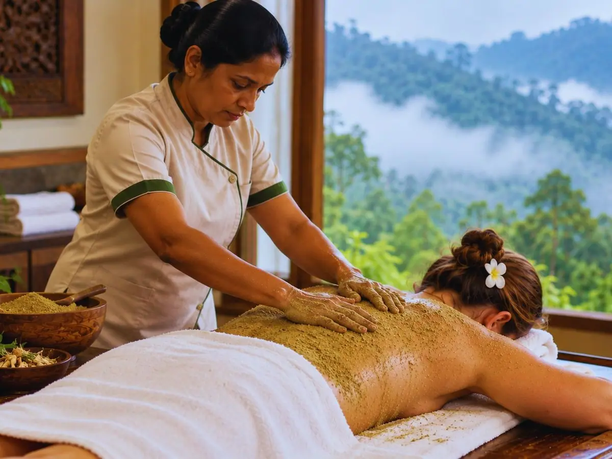 Ayurvedic powder massage at The Mist.