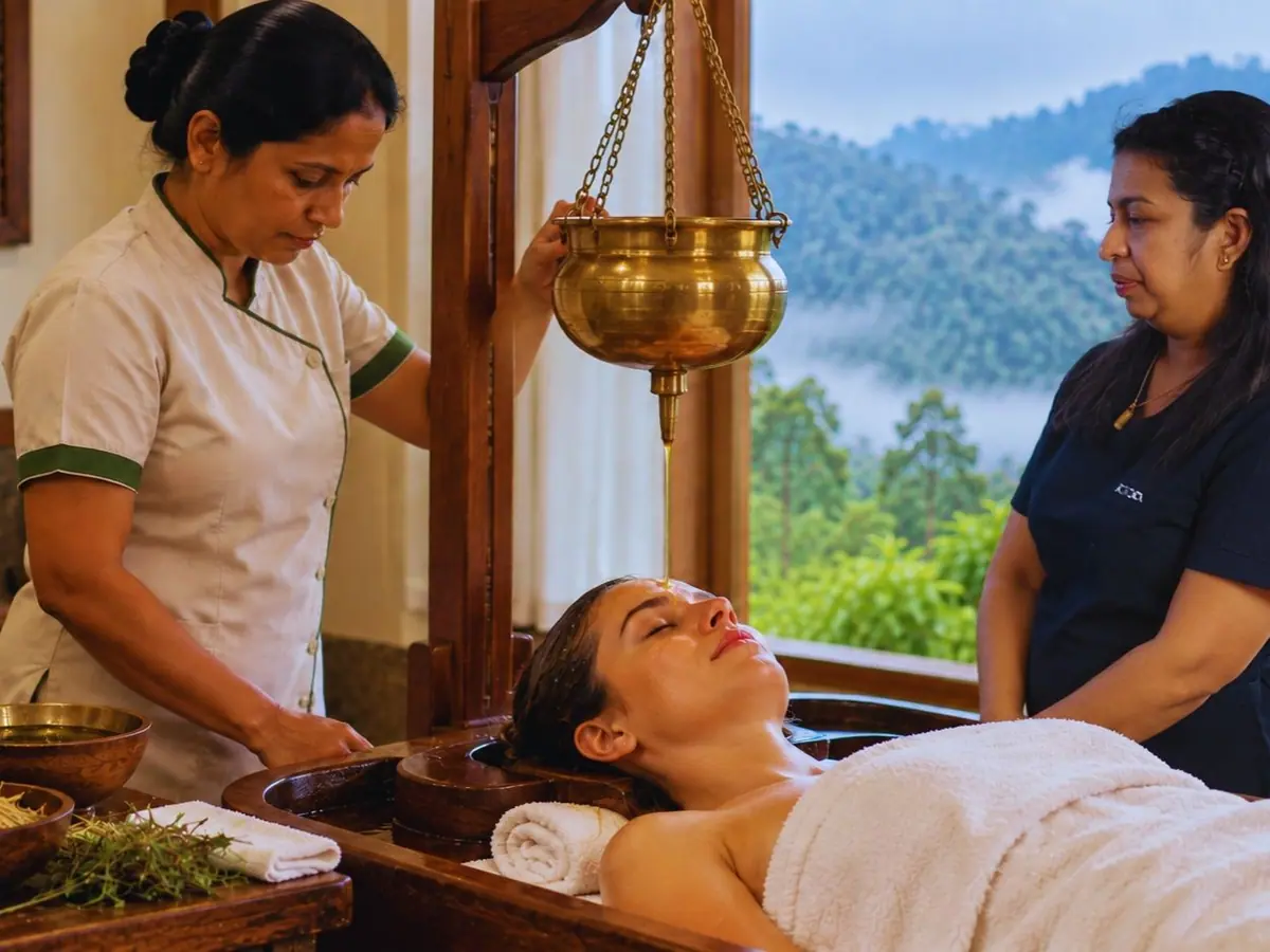 Shirodhara treatment at The Mist.